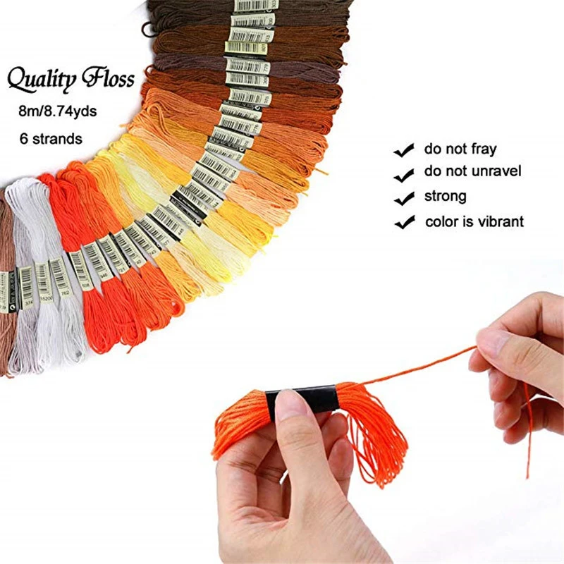 Разноцветные дизайнерские нитки Jiwuo для вышивки хлопковые мотки шитье проводка