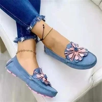 women square toe large size flat casual shoes womens platform sneakers comfortable peas flowers loafers