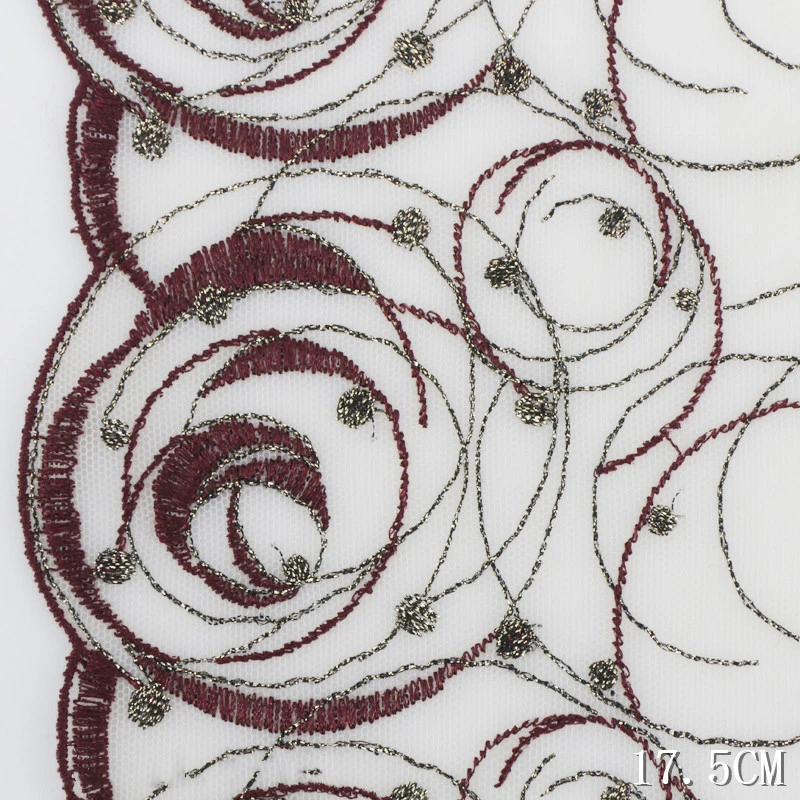 2 ярда новая кружевная аппликация с вышивкой лента для шитья красные ленты