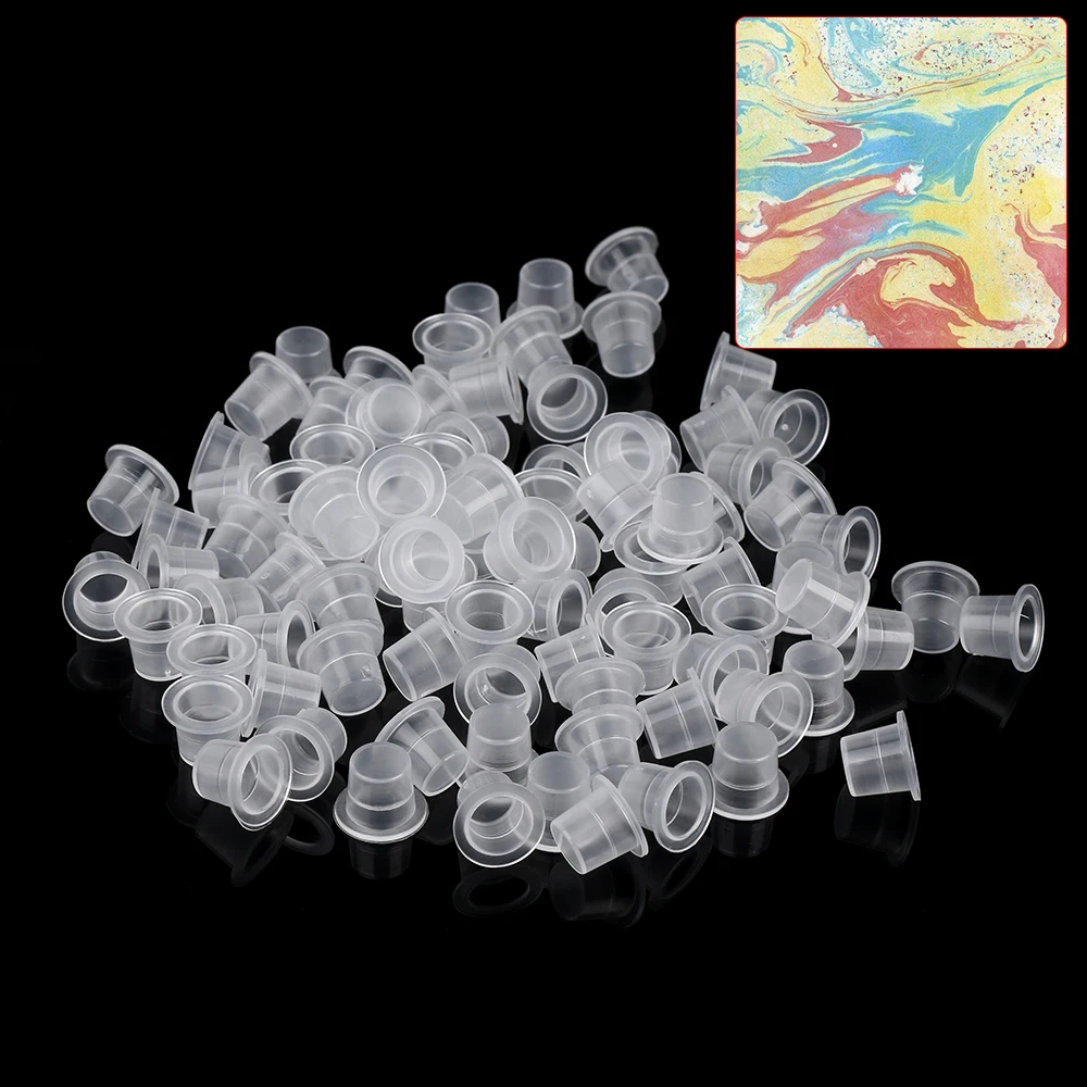 100 шт. женские модные пластиковые мягкие колпачки для пигментных чашек держатель