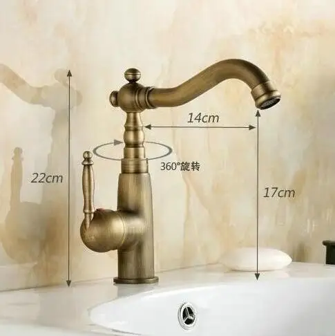 Бесплатная доставка кухонные краны/cozinha/кран античный латунный поворотный носик