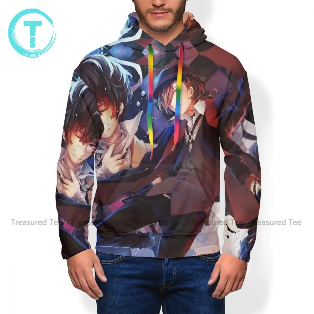 

Stylish Bungou Stray Dogs Hoodie Loose Autumn Hoodies Long Length Polyester Pullover Hoodie Men X