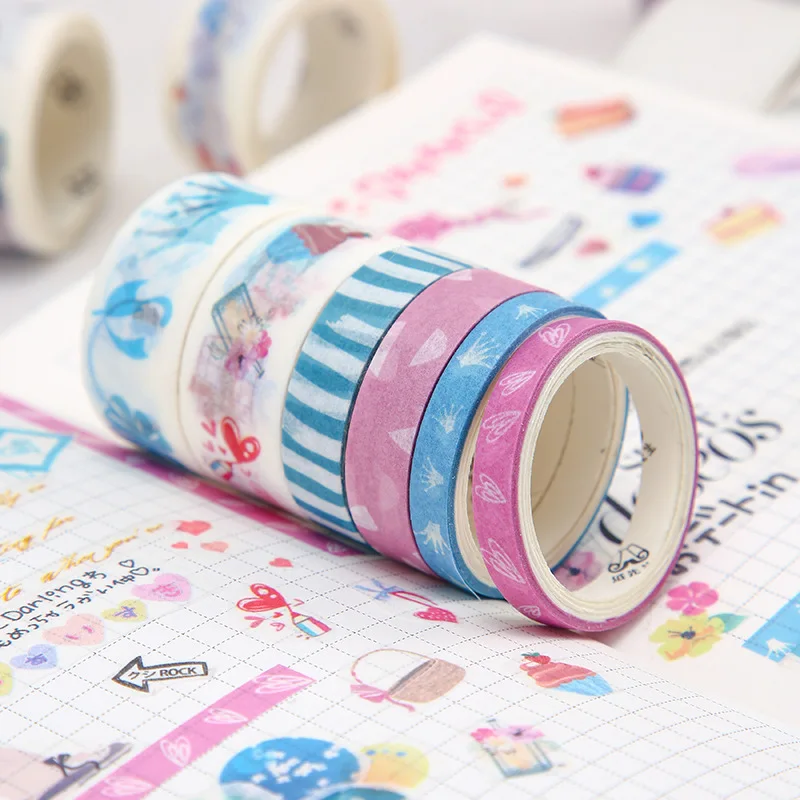 Love song under the stars series Color Washi Masking Tape set Release Paper Stickers Scrapbooking Stationery Decorative | Канцтовары для