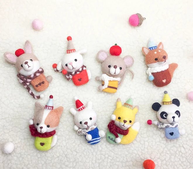 Dog panda doll wool felt needle felting decoration craft needlecraft DIY handmade | Дом и сад