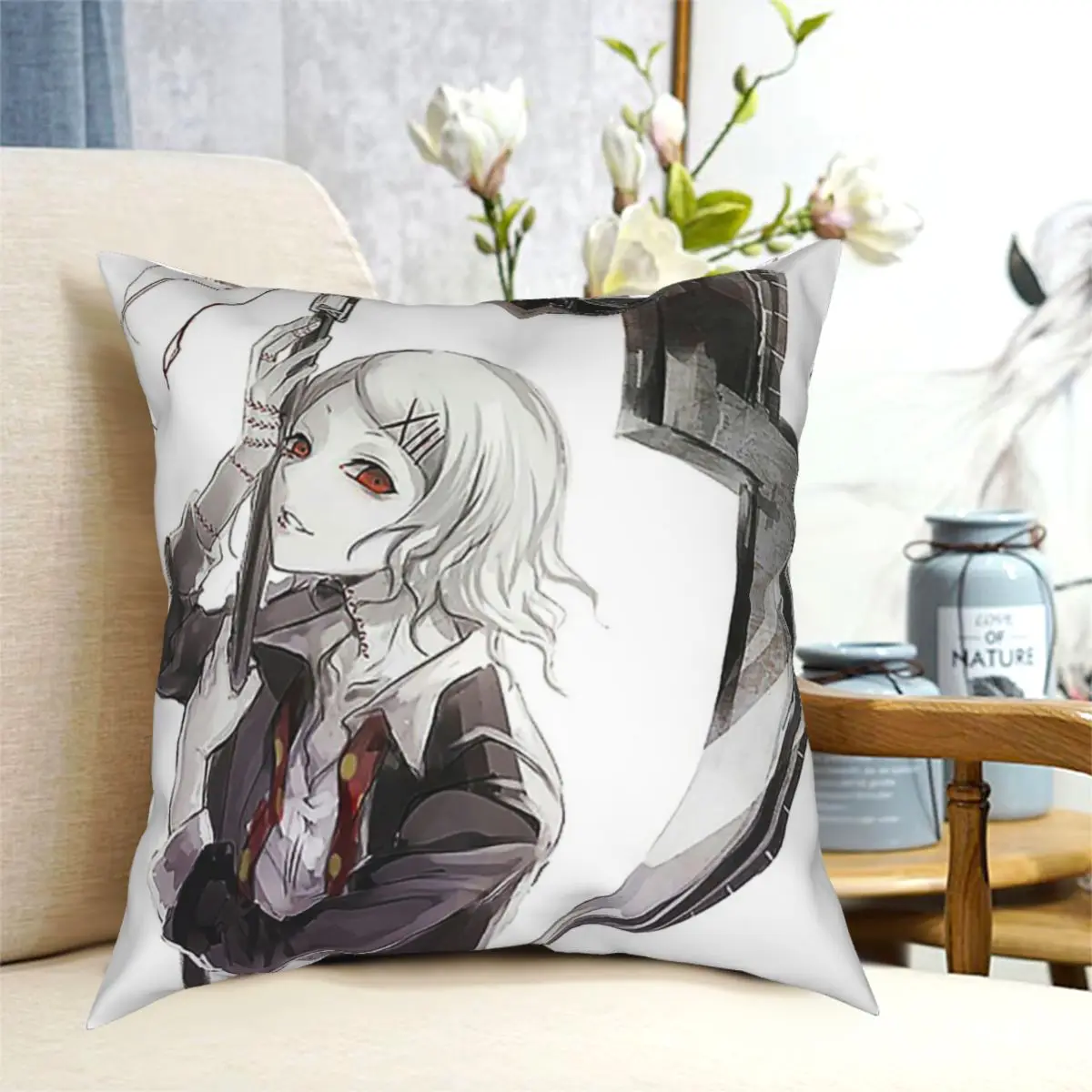 

Tokyo ghoul Throw Pillow Travel Pillow Bed pillow Cushion Cover Decorative Pillowcases Case Home Sofa Cushions 40x40,45x45cm