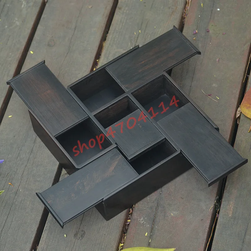 Natural solid wood hand-carved red sandalwood pickup box exquisite handicraft decorations and gifts | Дом и сад