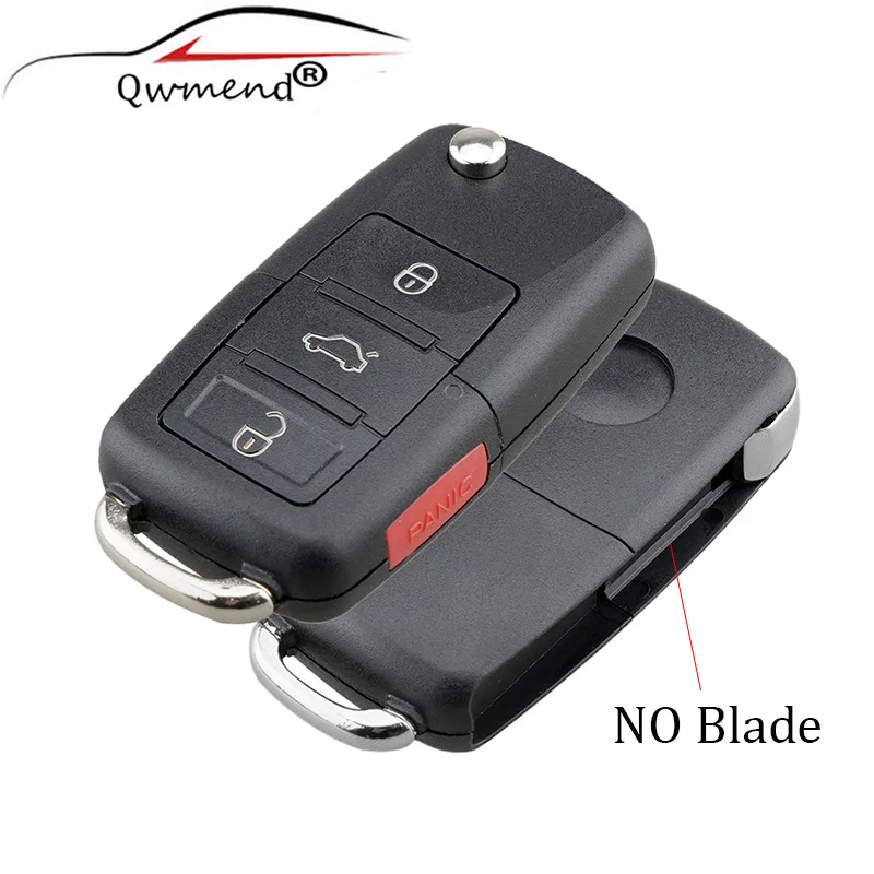 Чехол для дистанционного ключа QWMEND с 3 кнопками Vw Jetta Golf Passat Beetle Polo Skoda 2004-2011