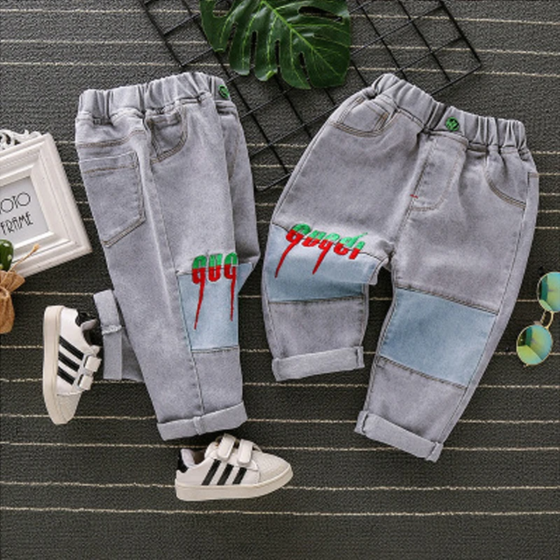 Популярные штаны Новые брюки детская одежда весенние корейские детские джинсы