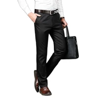 men dress pants smart casual solid suit pants men office pants high quality mid full length suit trousers for man straight