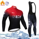 2021 Зимняя Теплая Флисовая одежда для велоспорта INEOS Pro Team, мужской костюм из Джерси с длинным рукавом, одежда для езды на велосипеде и горном велосипеде, Комбинезоны