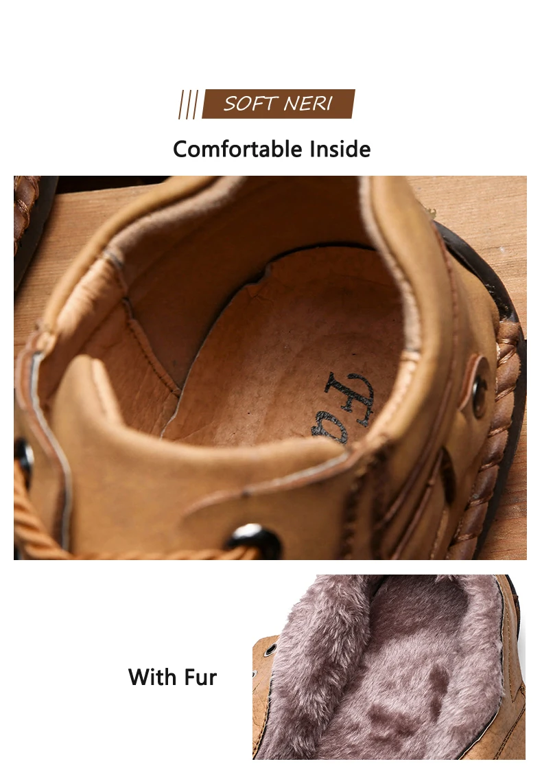 Plus Size Winter Men Shoes Casual Split Leather Shoes Men Loafers Super Comfort Snow Shoes Men Flats Hot Sale Moccasins Shoes
