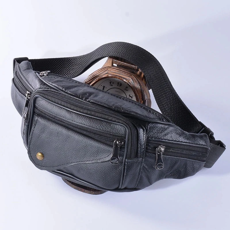 

EASYANT Men Leather Retro Waist Bag Fashion Fanny Pack Belt Cellphone Purse for Male Travel Pouch