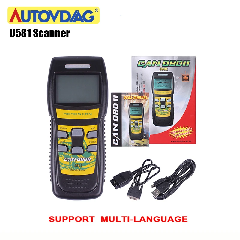 Новый 100% оригинальный сканер Memoscan U581 прямых данных считыватель кодов OBD2 CAN BUS
