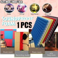1 pc studio acoustic soundproof foam sound absorption treatment panel tile wedge protective sound absorb spong 30x30x3cm