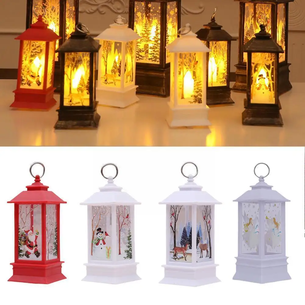

2021 Christmas Lantern Led Light Home Christmas Decor New Xmas Lanterns Christmas 2022 Year Rotate Tree Ornament Glitter Gi O7i7