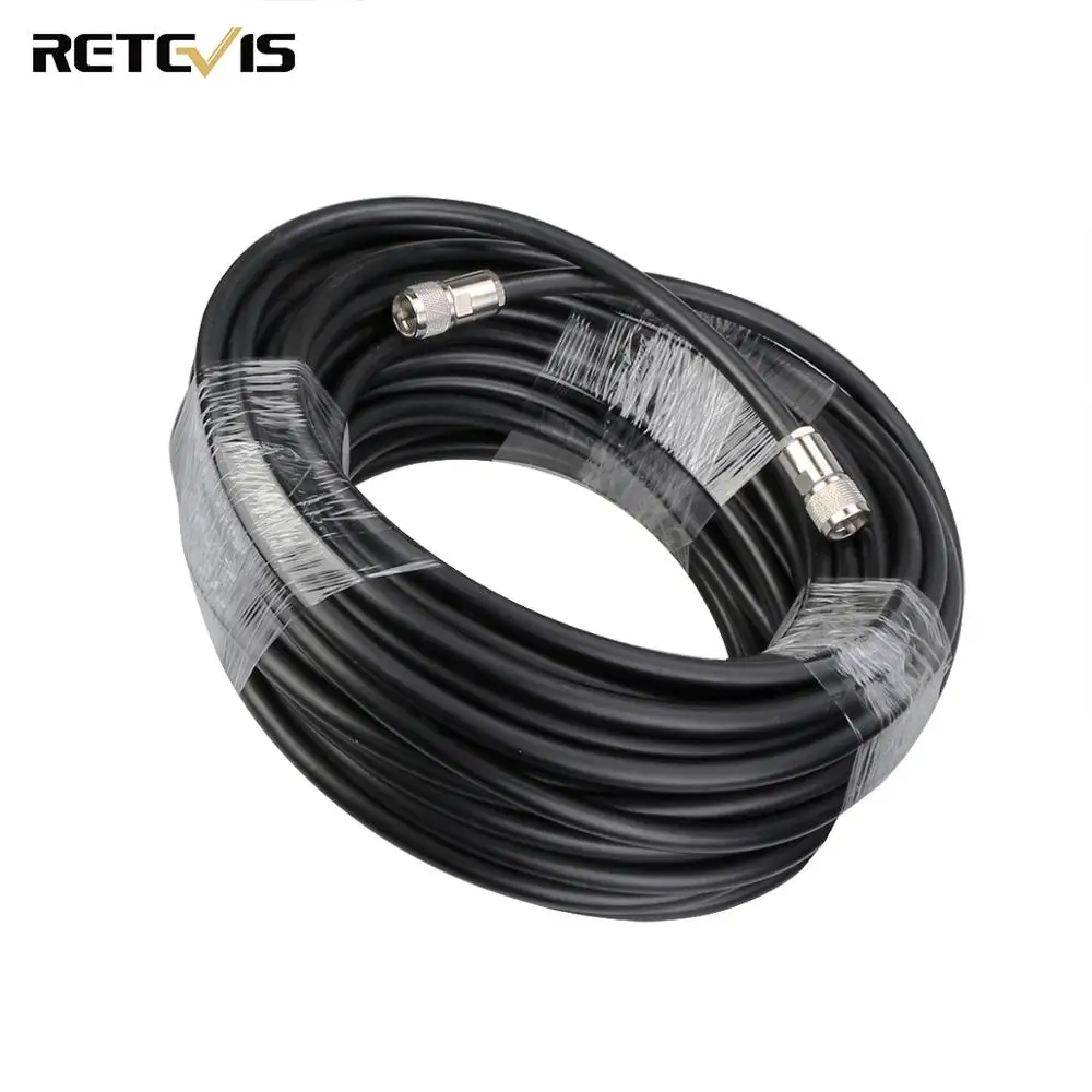 Enlarge Retevis 50-7 Pure Copper Low Loss Coaxial Extend Cable 25 Meters Feeder for Walkie Talkie Repeater SL16 Connector RT9550 RT92