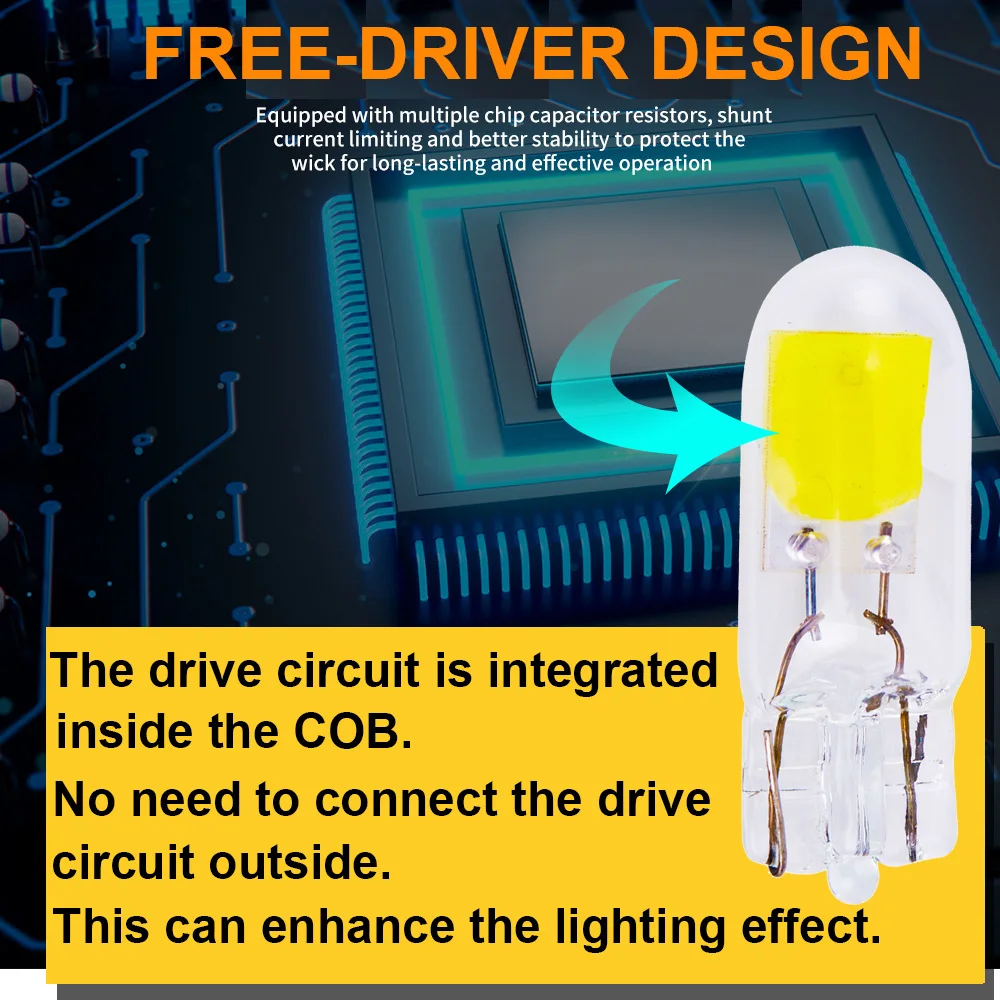 Новейшая светодиодная лампа w5w T10 Sapphire Свет автомобиля COB 6000 лм супер яркая