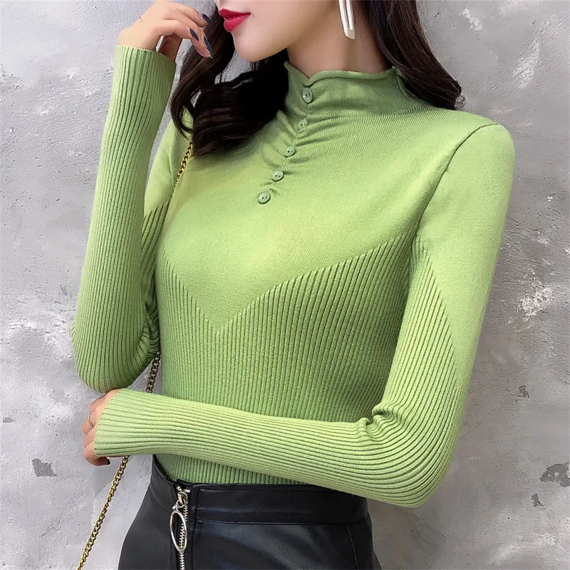 Новинка Модный женский свитер с высоким воротником пуловер на осень и зиму