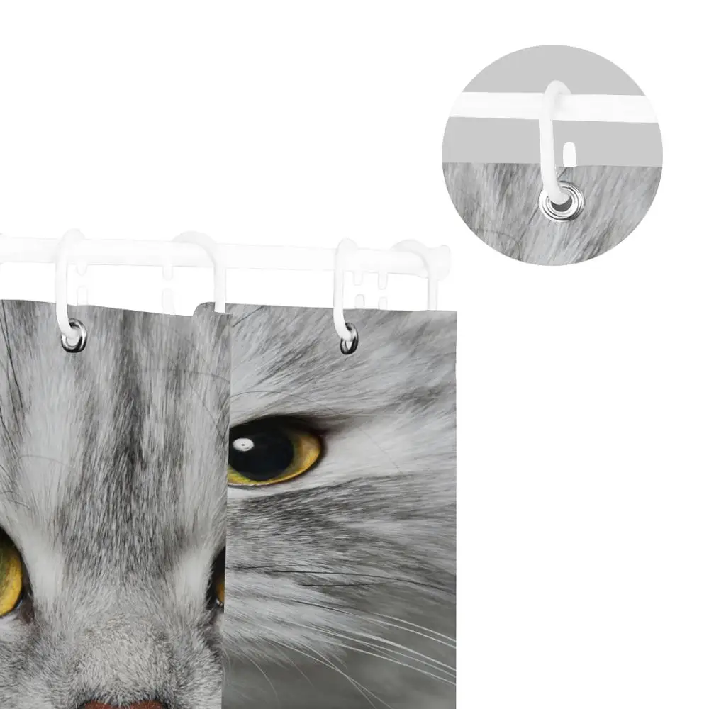 Занавеска для душа с изображением питомца персидского кота котенка занавеска