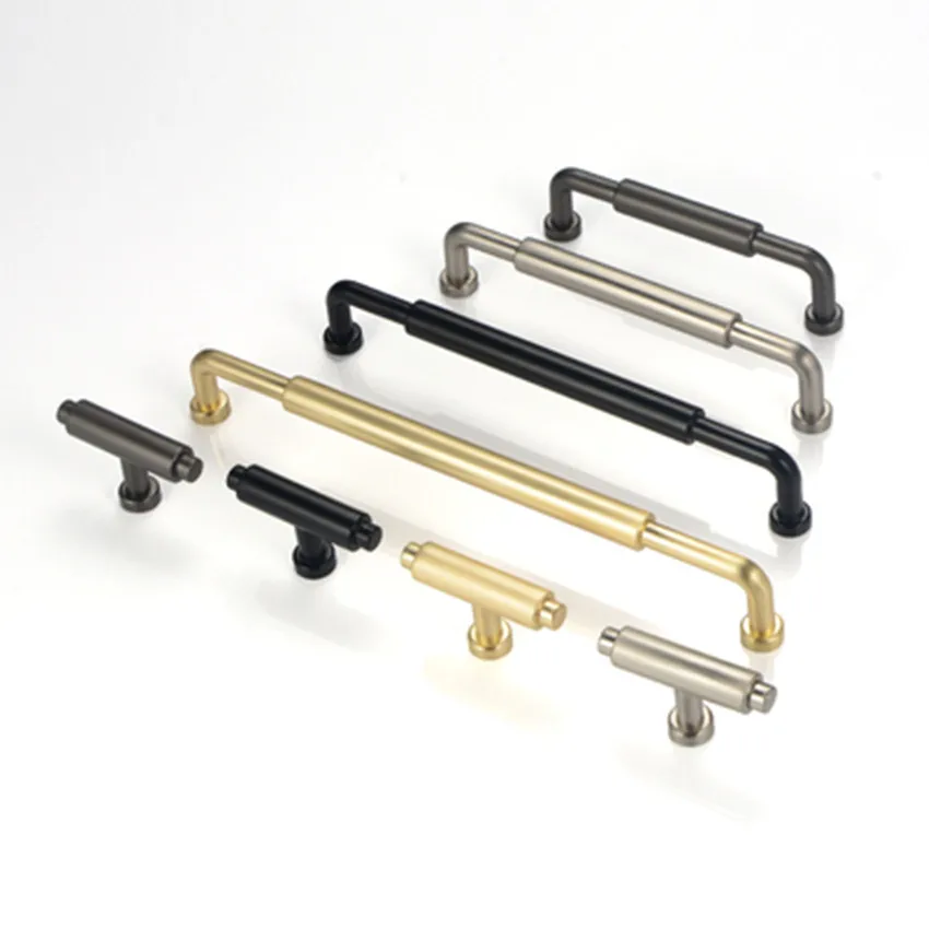 160 192 320mm modern simple solid brushed nickel gold kitchen cabinet wardrobe handle gary black drawer cupboard pull knob 128mm |