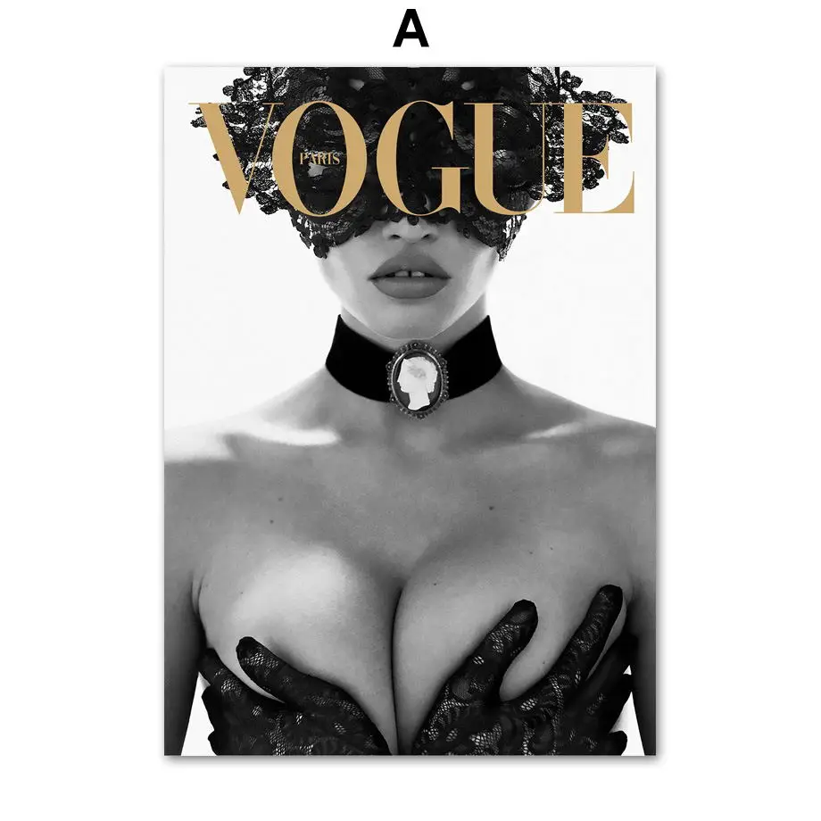 A Vogue балетная девушка сексуальный рот женщина эротический настенный Арт холст живопись скандинавские плакаты и принты настенные картины для декора гостиной - Цвет: A