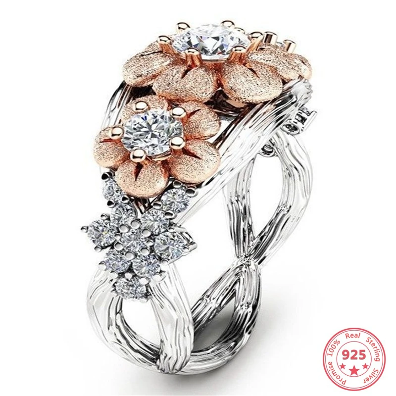 S925 sterling Silver color Diamond Ring for Women 2Carat Gemstone Bizuteria Silver 925 jewelry bijoux femme mujer Diamond Ring