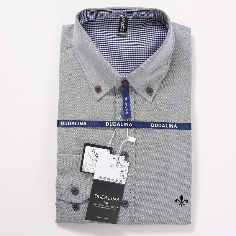 Оксфордская мода Blusa Camisa Social Masculina Dudalina с длинными рукавами и принтом Slim Fit рубашка мужская одежда с цветочным рисунком