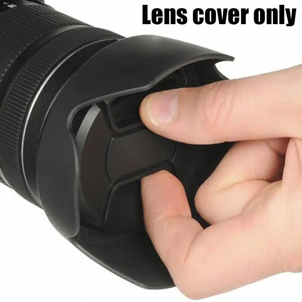 

55mm Wordless Lens Cap Center Pinch Snap-on Cap Cover Lens Cap Lens For Canon Len Nikon String Cap with S9C7