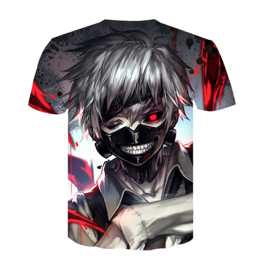 Забавные футболки футболка Tokyo Ghoul мужские Ken Kaneki 3d с граффити японские принтом