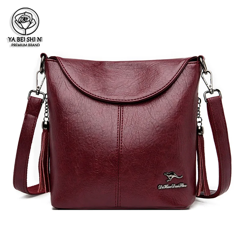 Женская сумка через плечо сумка-мешок сумка-мессенджер женская кожаная