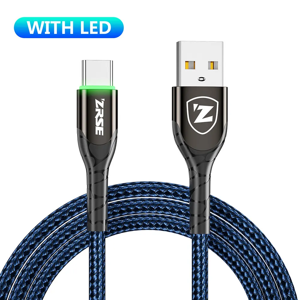 ZRSE USB C кабель для samsung A50 S10 S9 S8 S7 usb type C кабель для синхронизации данных Быстрая зарядка для huawei Xiaomi Mi9 Redmi Note 7 K20 - Цвет: Blue