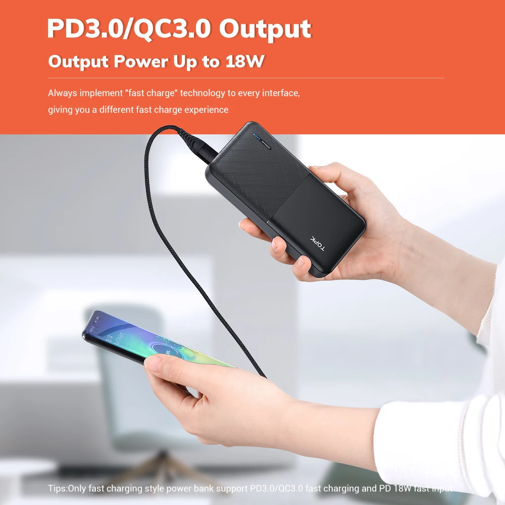 topk i2009q power bank 20000mah external battery quick charger 3 0 usb type c pd 3 0 fast 18w powerbank for iphone xiaomi mi 9 8 free global shipping