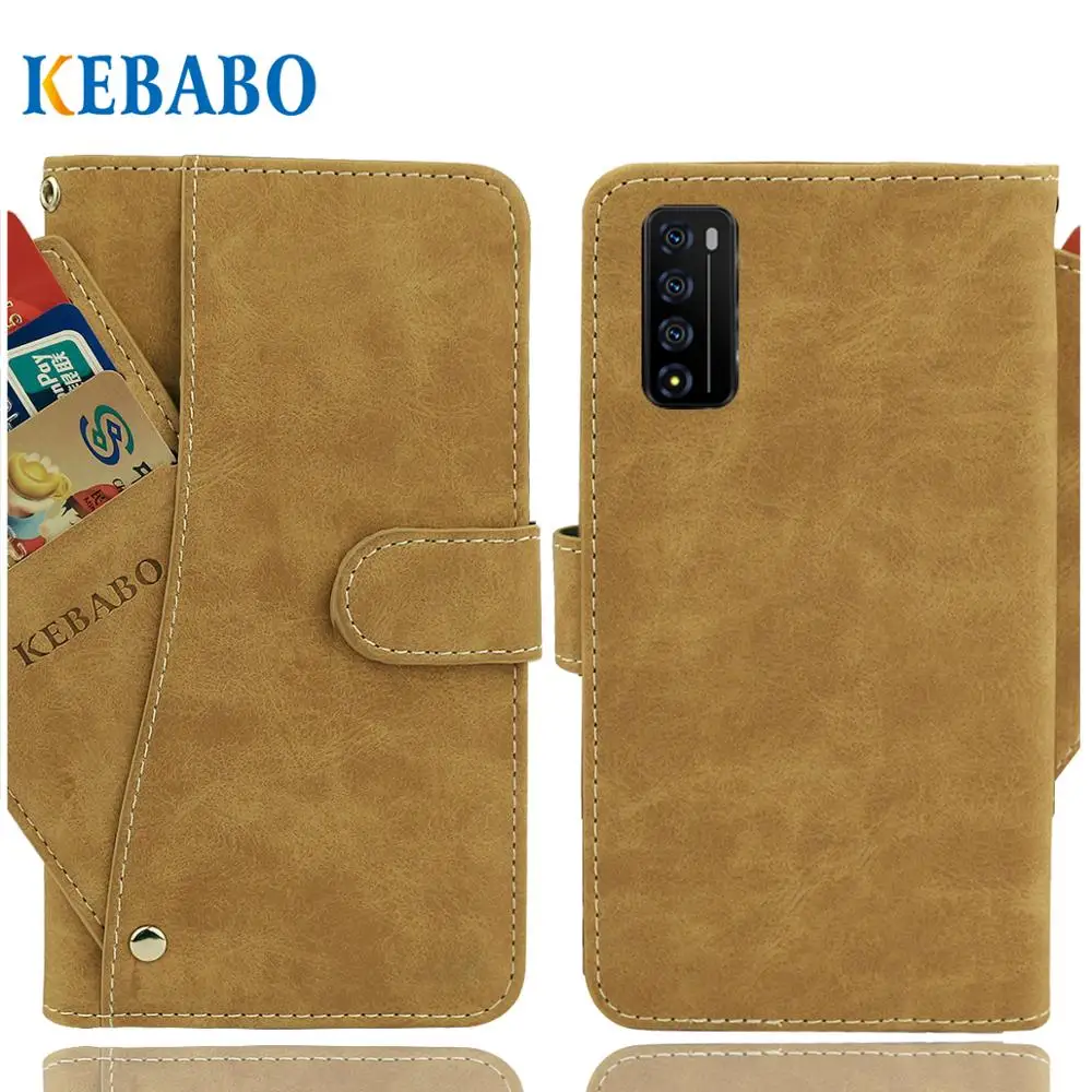 

Vintage Leather Wallet XGODY A90 Pro Case 6.6" Flip Luxury Card Slots Cover Magnet Phone Protective Cases Bags