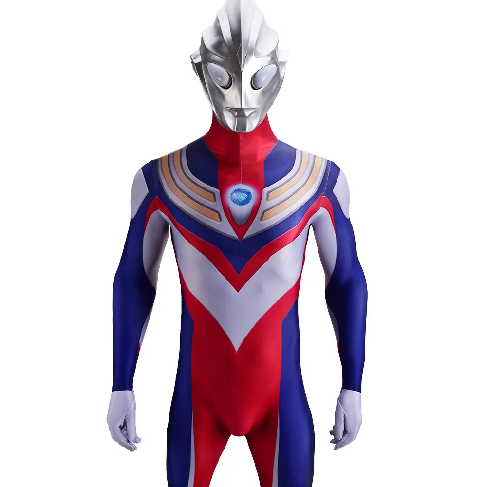 Костюм ультрамена Тига для косплея маска с подсветкой костюм Хэллоуина