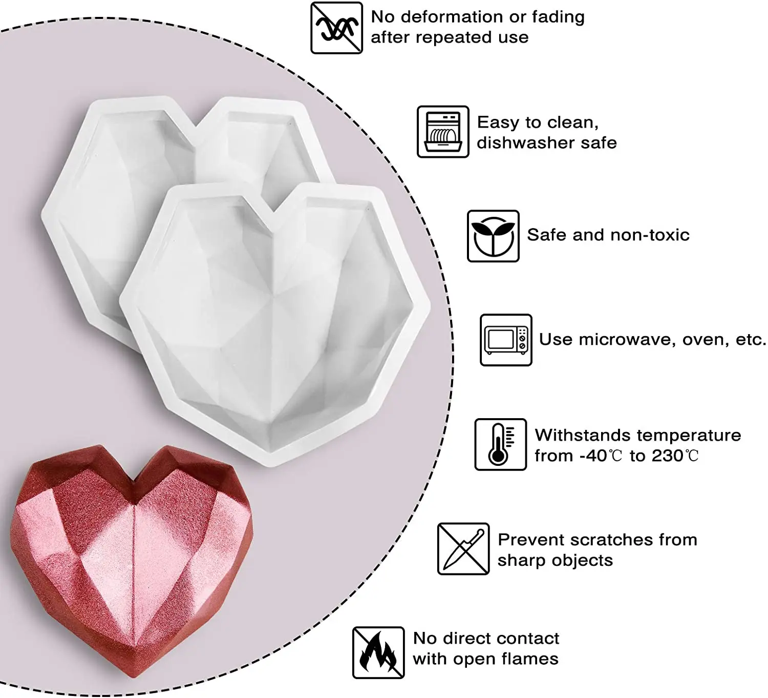 Силиконовая форма для шоколада Diamond силиконовая сердце приготовления горячего
