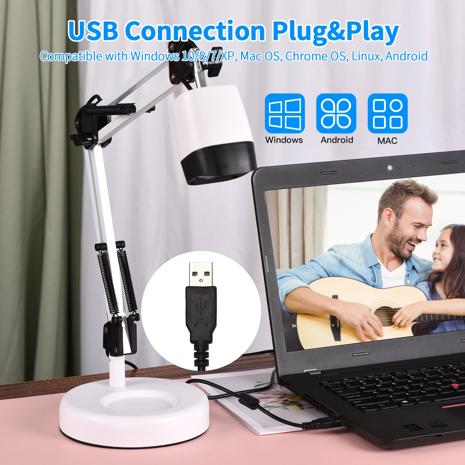 2 in 1 Document Scanner Camera &amp Webcam with Auto-Focus and LED Supplemental Light 8M HD A3 Scan Size for Online Teaching | Компьютеры