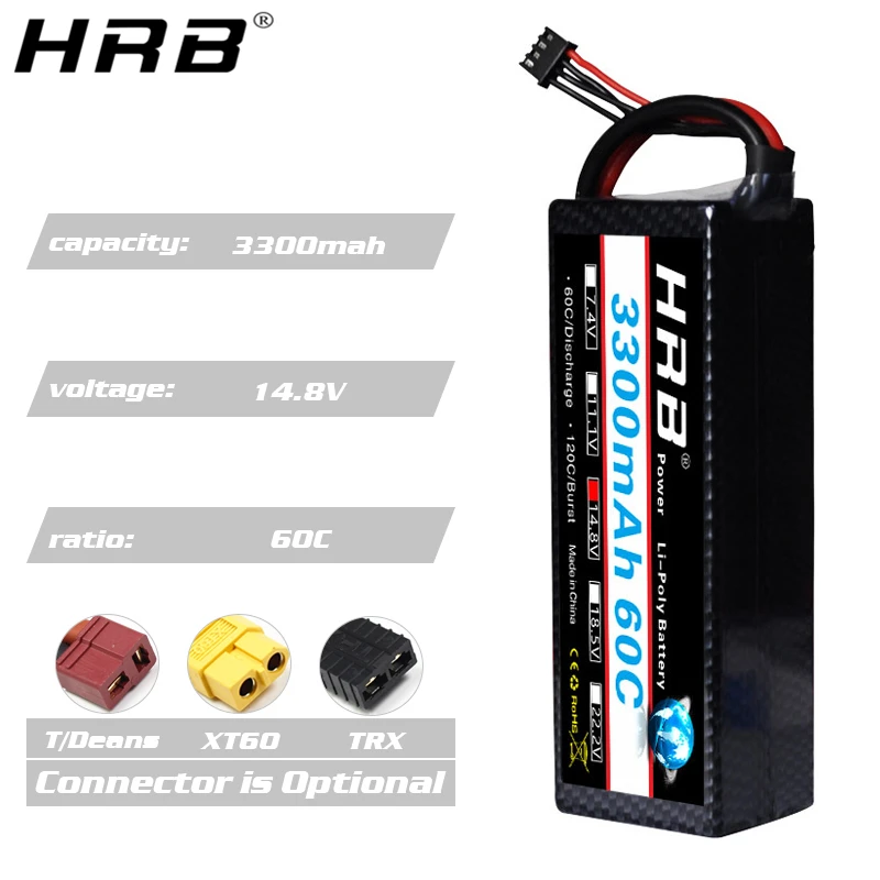 HRB 14 8 V Lipo аккумулятор 3000 3300 мач 3600 4000 5200 5500 6000 7000 Deans T Plug TRX XT60 жесткий чехол RC