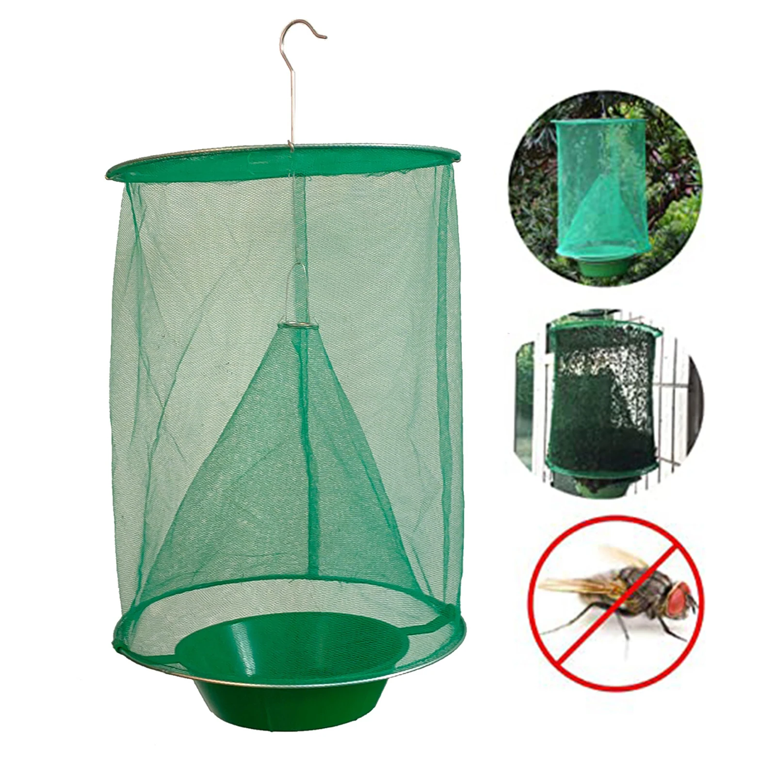 

Green Hanging Flycatcher Folding Fly Trap Net Foldable Summer Mosquito Trap Top Fly Bait Wasp Insect Bug Killer Flies Catcher