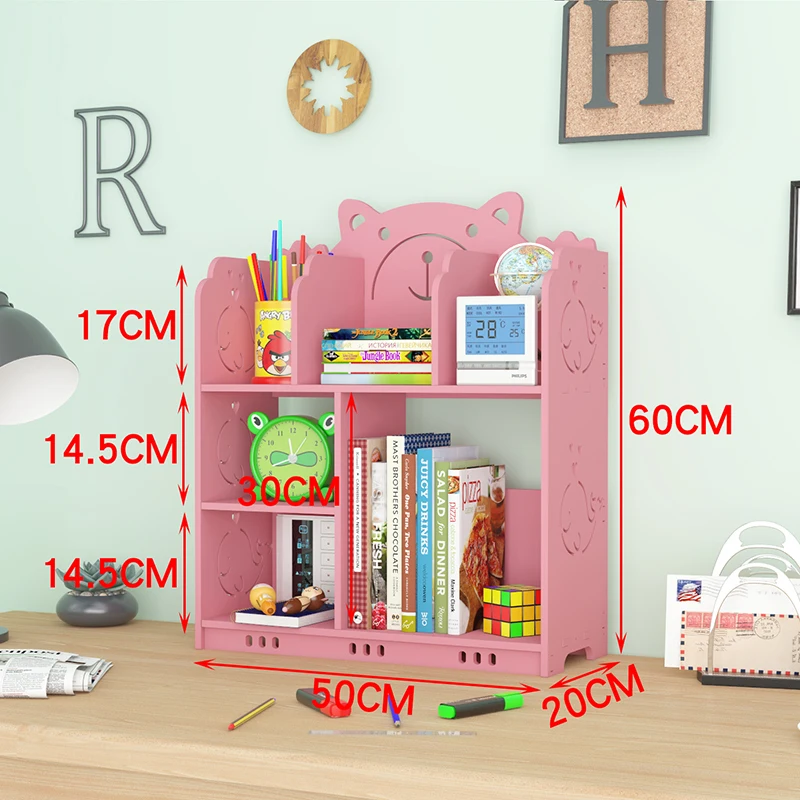 Настольная книжная полка небольшой творческий стол книжный шкаф студент простая