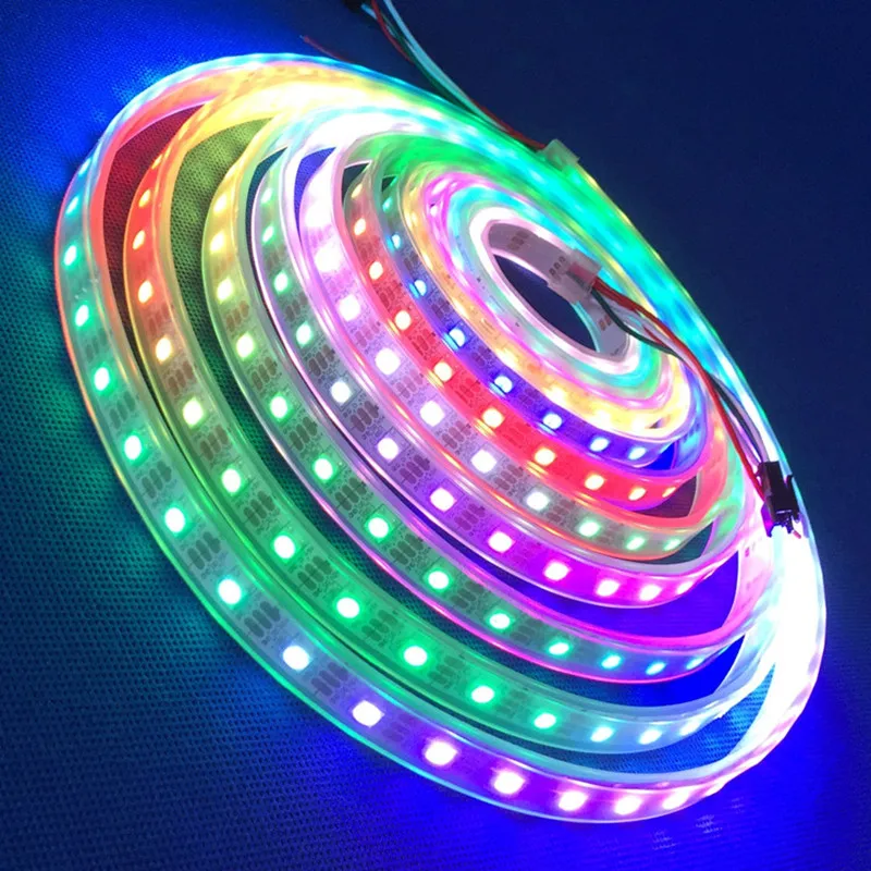 Светодиодная RGB смарт лента WS2812B WS2812 1/2/3/4/5 м водонепроницаемая IP30/65/67