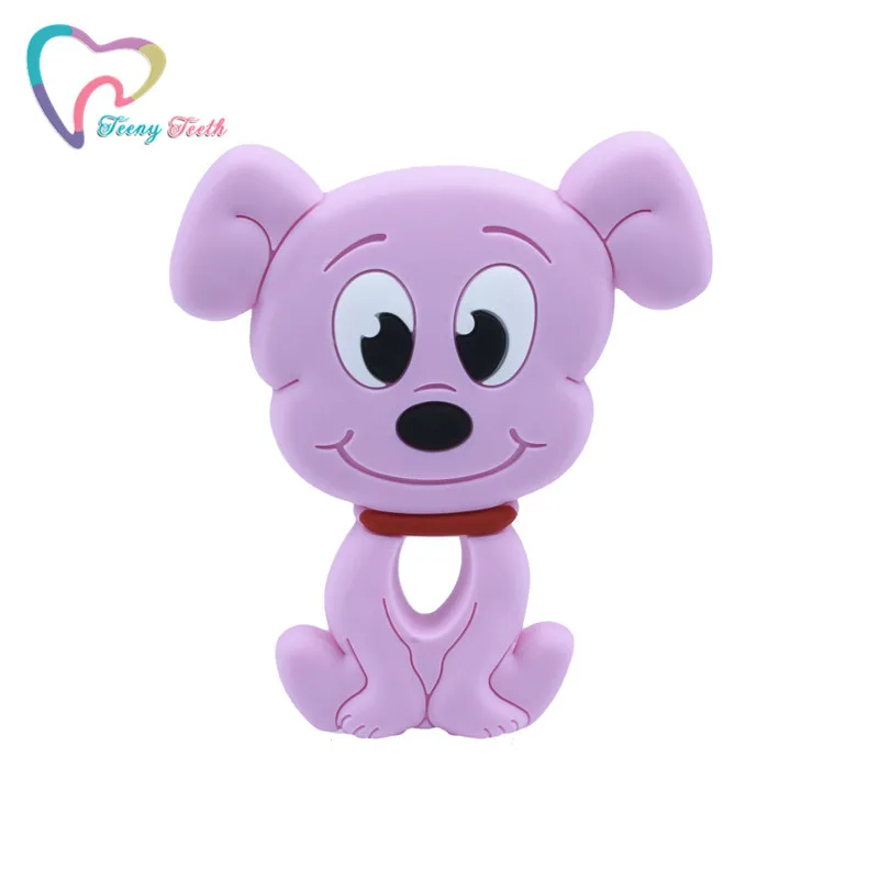 Mordedor de silicona de dibujos animados para perros, producto masticable de animales para beb&eacute;s, colgantes de dentici&oacute;n para lactancia, mordedor de grado alimenticio, 2 uds.-1