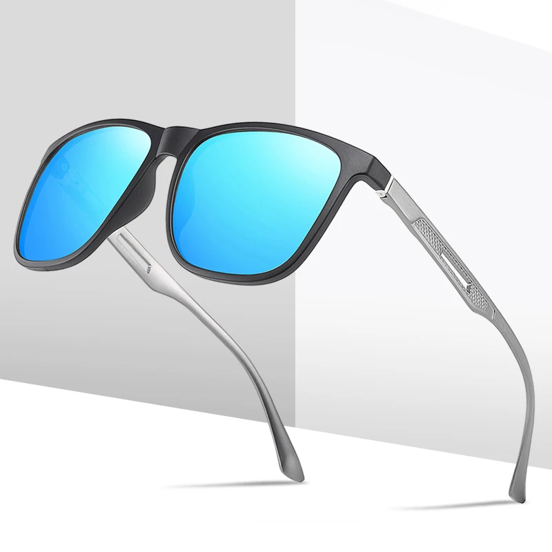 

JULI Polarized Sunglasses Men Driving Fishing Running Male Square Sunglasses Retro Anti-glare UV400 Gafas De Sol 8060