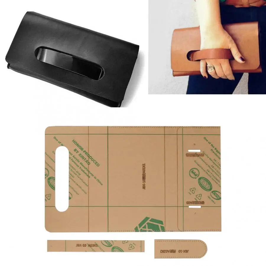 Набор кожаных шаблонов сделай сам прозрачная акриловая ручная сумка кошелек