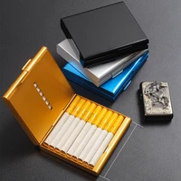 metal cigarette case box aluminum alloy double open lightweight pocket carrying box holder for 20 cigarettes regular size