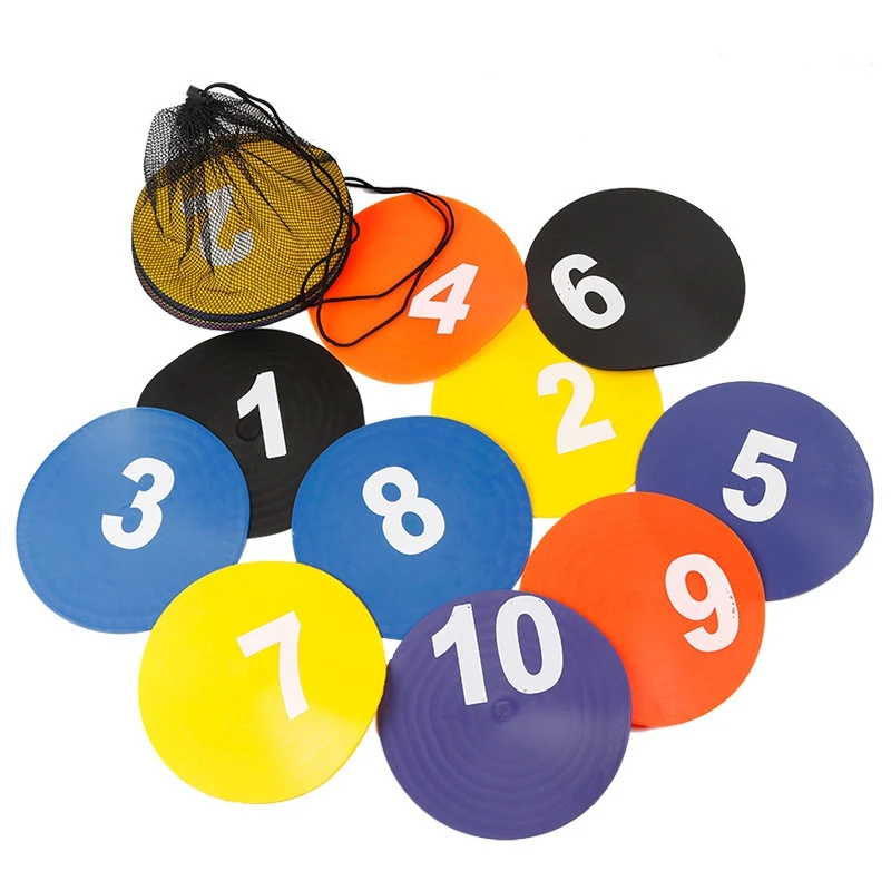 

10 Pack Numbered Spot Markers Flat Basketball Training Markers Speed Agility Training Tool for Basketball Soccer Drills