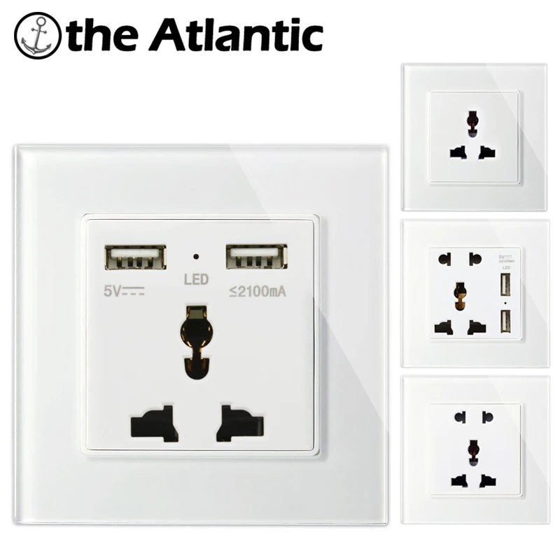Atlectric универсальная розетка 3 5 Pin настенная с двойным usb портом используемая для