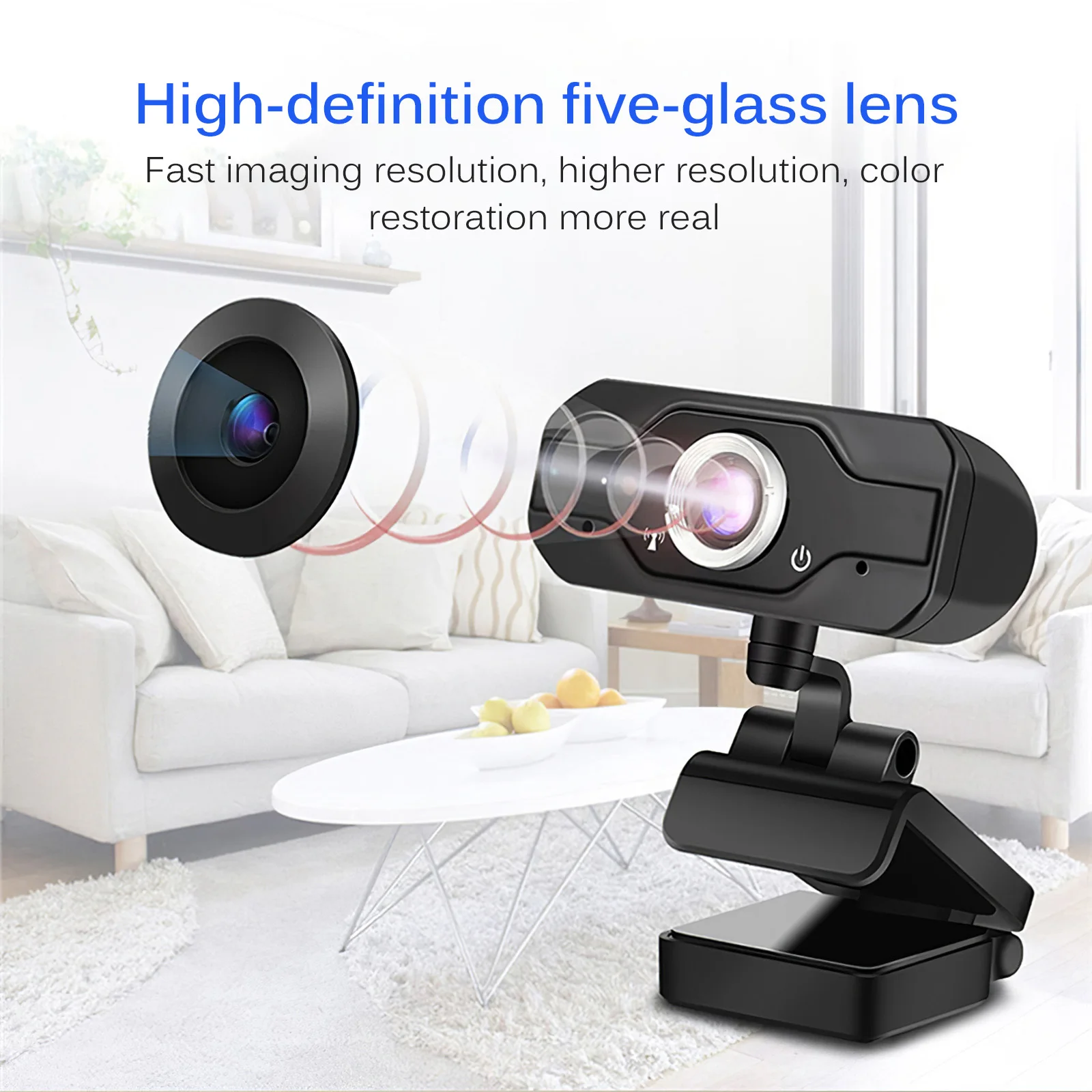 

Rotatable Camera For Live Video Call Conference Work USB Camera HD 1080P Webcam Microcomputer PC Webcam With Microphone