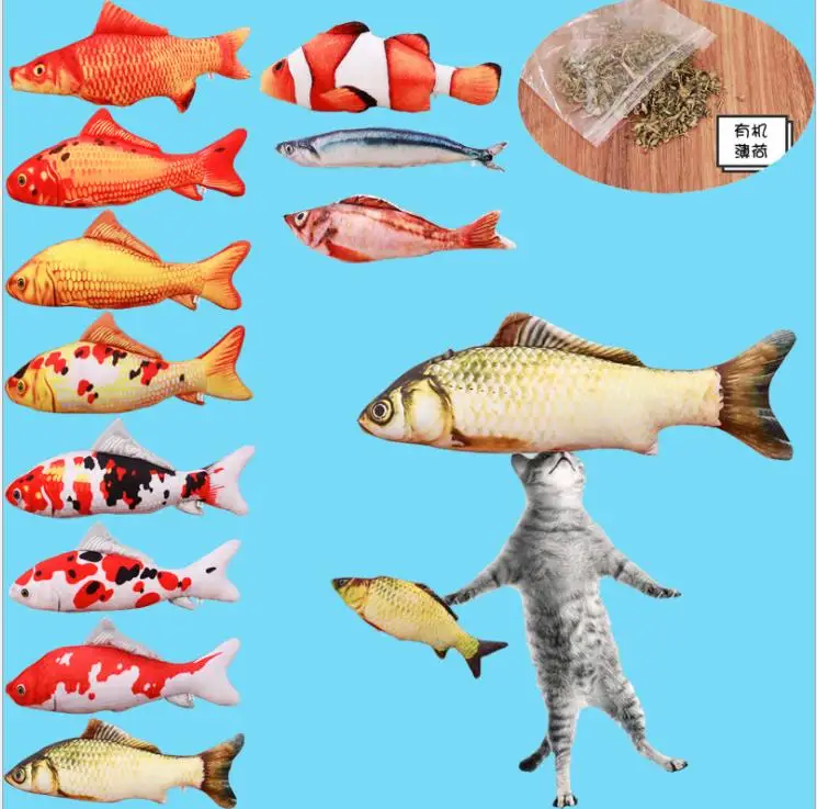 Подушка для рыбы Интерактивная игрушка кошек С Кошачьей Мятой | Дом и сад