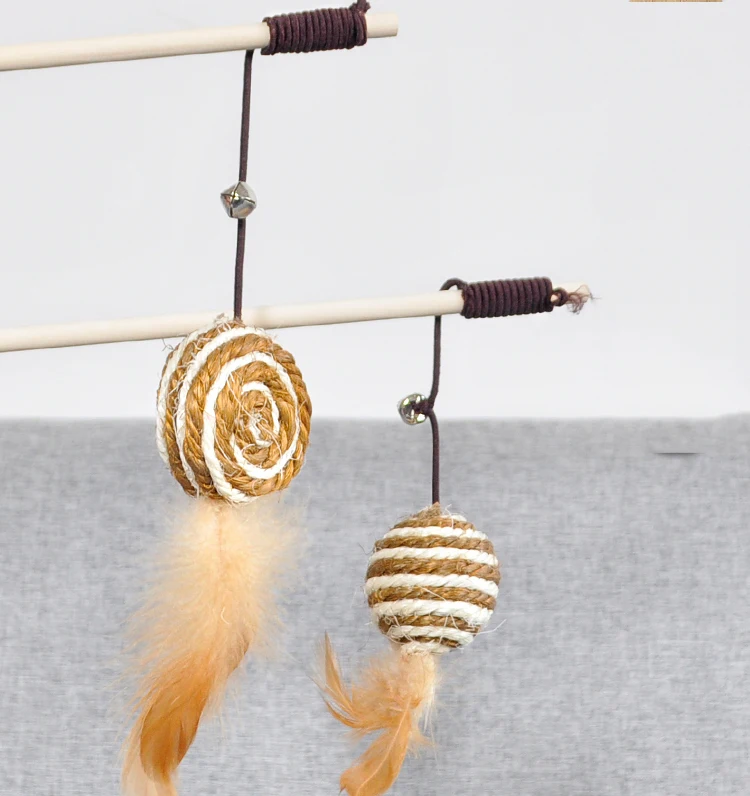 40 см игрушки для домашних животных кошек льняная палочка Ловец трость