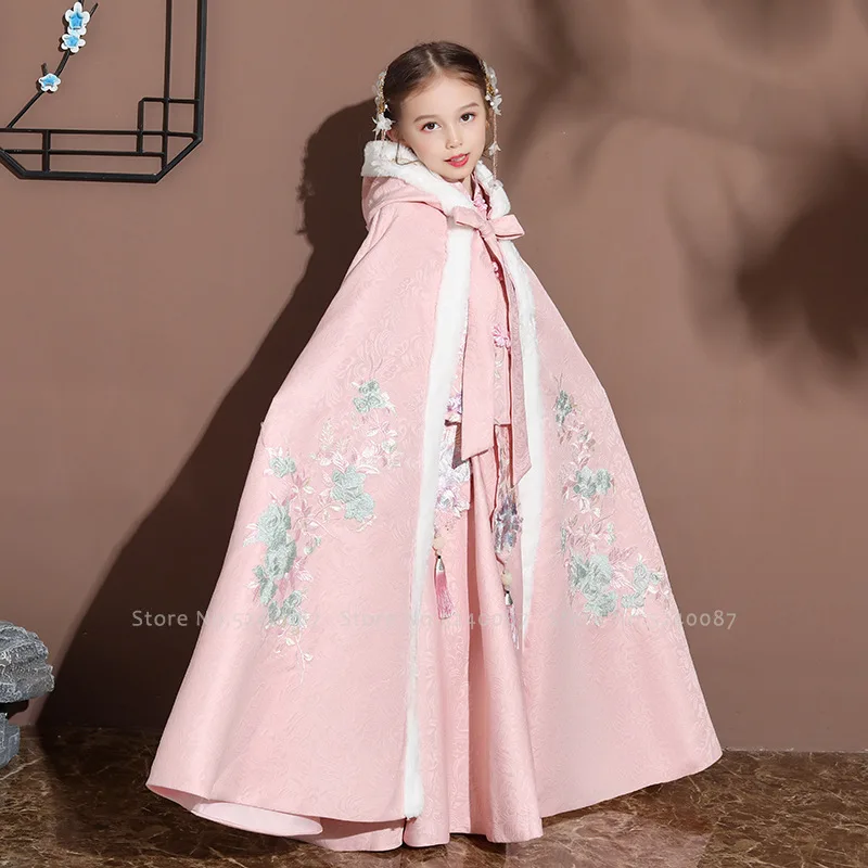 Китайская традиционная накидка с вышивкой для маленьких девочек Hanfu детская